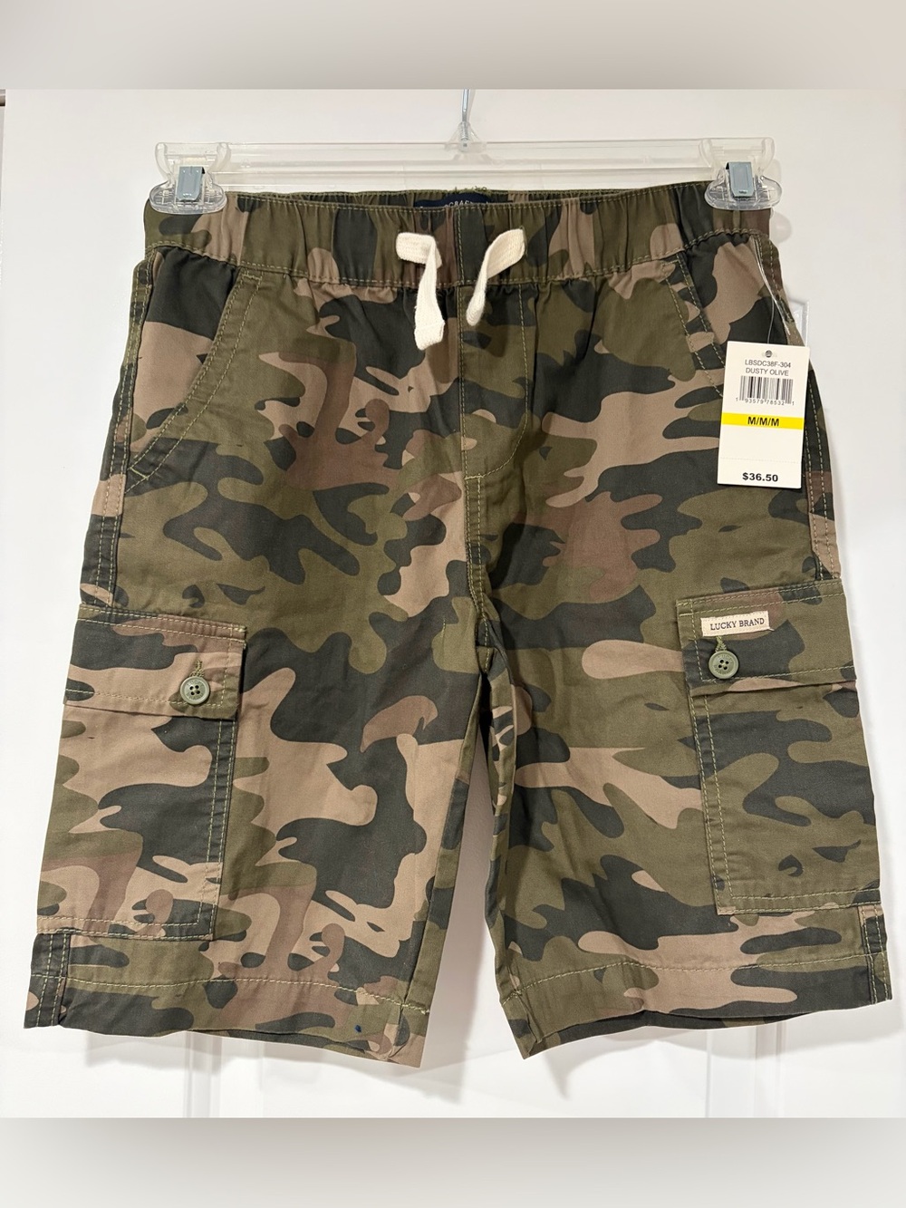 Lucky Brand Kids Camo Cargo Shorts - Olive/Brown